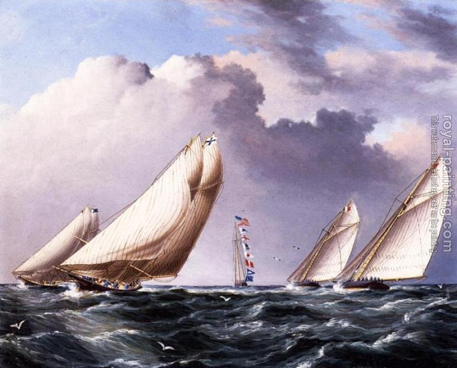 James E Buttersworth : Yachts Rounding the Mark